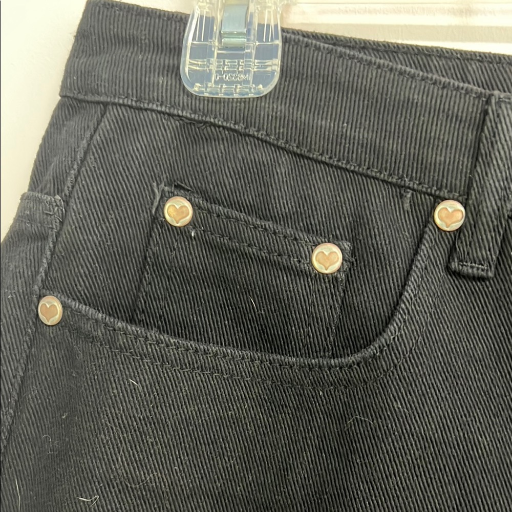 POL Black Jean Shorts Raw Cut-Off Hem - Picture 3 of 6